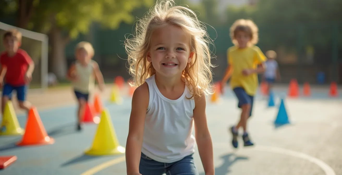 Bambini che partecipano ad attività sportive supervisionate nel mini club