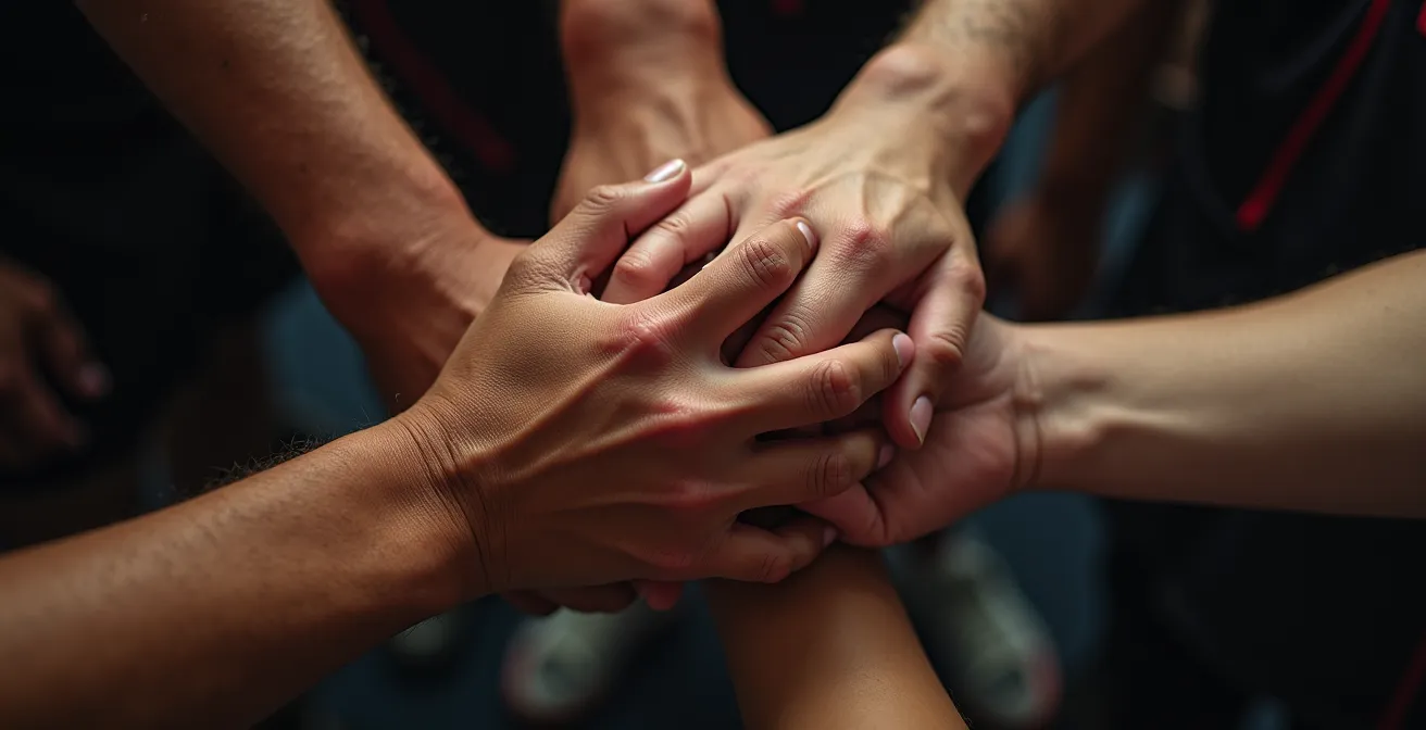 Momento di unione del gruppo squadra nello spogliatoio