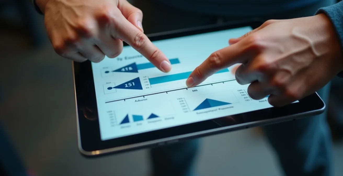 Personal trainer e cliente che definiscono obiettivi SMART su tablet